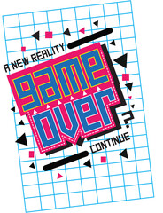 GAMEOVER TOPOGRAPHY FOR T-SHIRT DESIGN