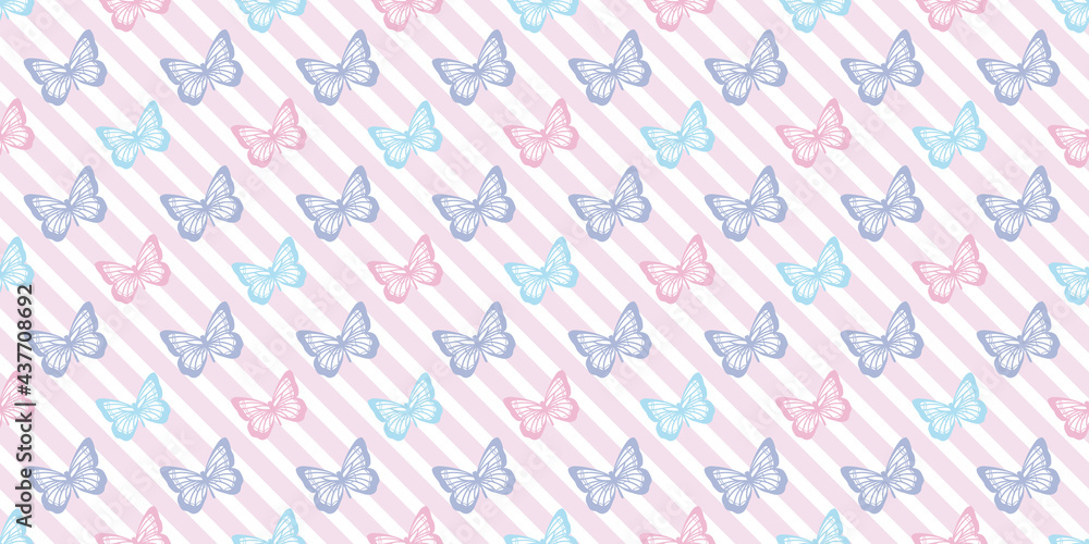 Poster butterfly seamless repeat pattern background