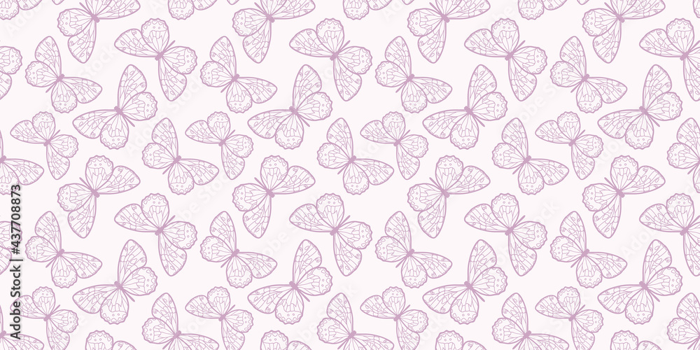 Poster Butterfly seamless repeat pattern background