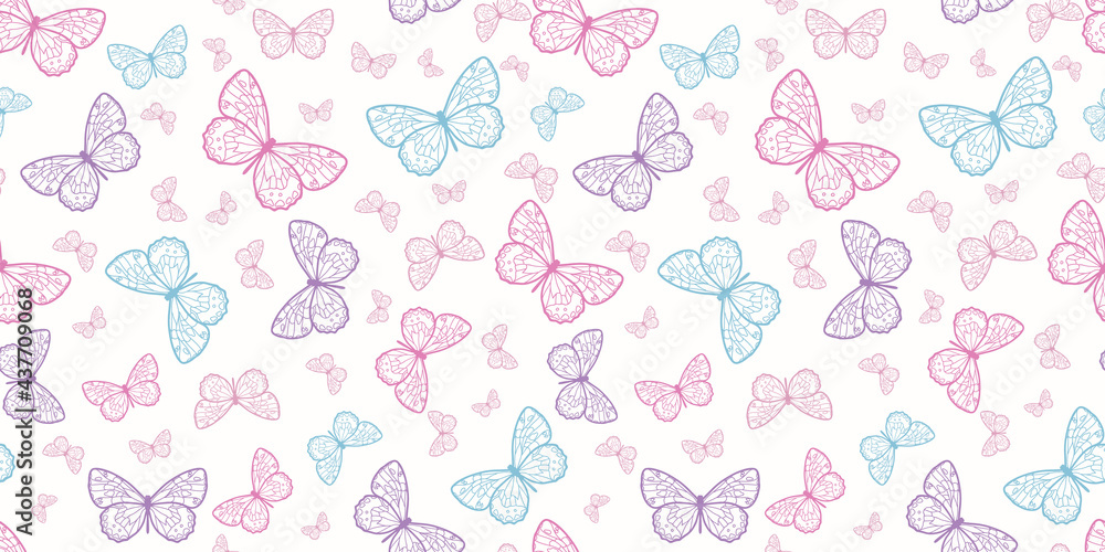 Poster butterfly seamless repeat pattern background