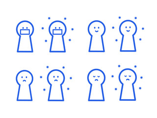 イラスト素材：マスクをしてウイルスの感染予防