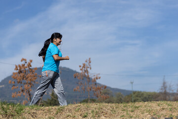 woman running on a park  in mexico