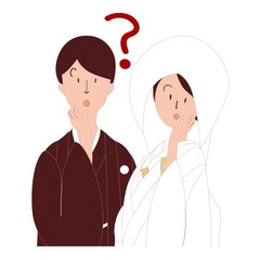 結婚式　日本人　疑問
 - obrazy, fototapety, plakaty