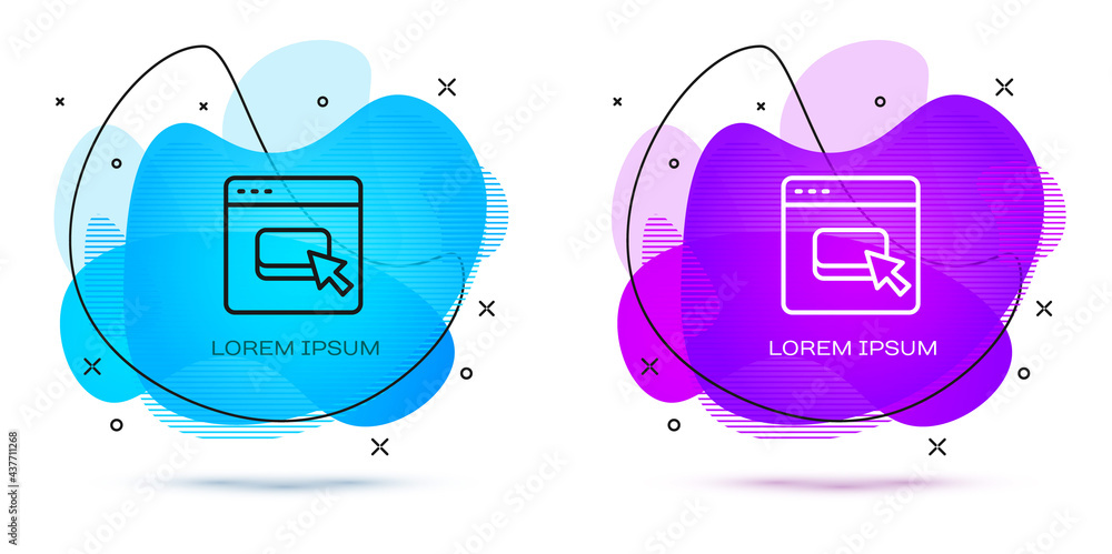 Poster line browser files icon isolated on white background. abstract banner with liquid shapes. vector