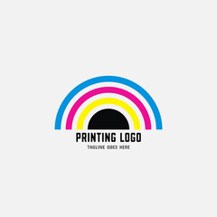 Digital print and printing logo design template. Vector illustration.