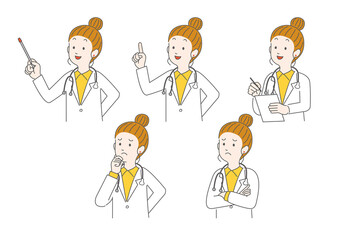 医者の表情や行動のパターンのイラスト素材