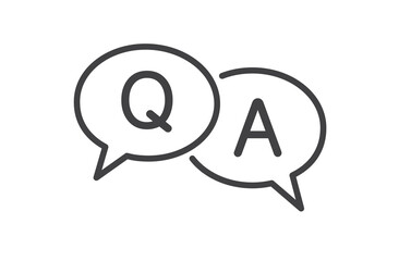 Questions and answers speech bubble icon. Q and A Sign on white background. Vector illustration