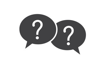 Question mark speech bubble on white background. Help symbol. Vector illustration