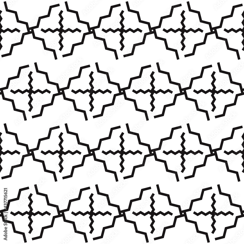 Poster zig zag shapes ornament. vector black and white zig zag.