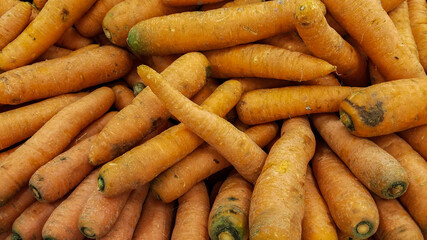 Fresh Carrots in the market