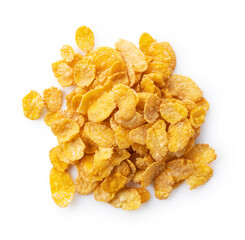Cornflakes placed on a white background.