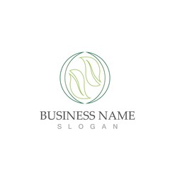 Logos of green Tree leaf ecology