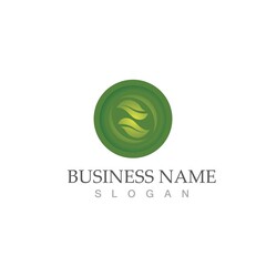 Logos of green Tree leaf ecology
