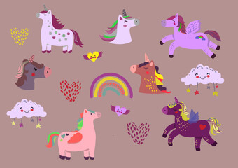 pattern with unicorns