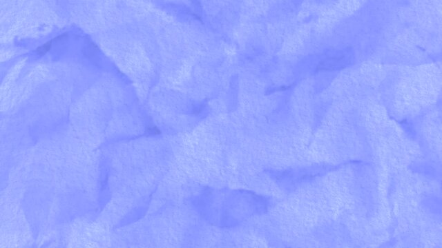 Abstract blue sheet of paper crumpling with a stop motion effect, seamless loop. Animation. Watercolor creased beautiful texture.