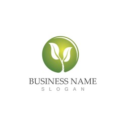Logos of green Tree leaf ecology