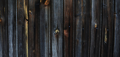 Old dark wooden boards banner concept
