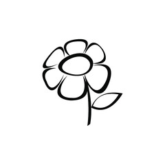 Black flower logo isolated on a white background