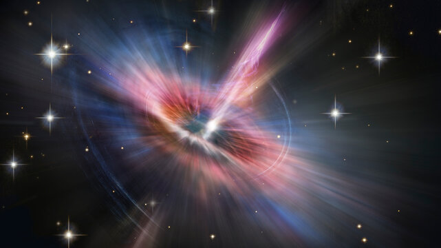 Abstract space wallpaper. Black hole with nebula in outer space. Elements of this image furnished by NASA.
