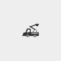 Construction vehicle vector icon illustration sign
