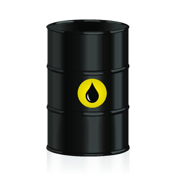 Black oil barrel isolated on a white background. 3d rendering