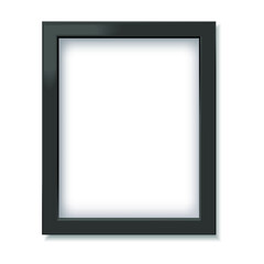 Black photo frame isolated on a white background