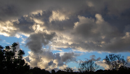 Moody and threatening cloudscape over the Garden Route in South Africa