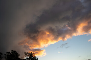 Moody and threatening cloudscape over the Garden Route in South Africa