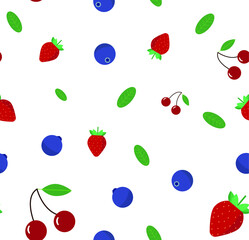 Vector illustration. Berry pattern for cool summer design. Suitable for packaging, textiles.
