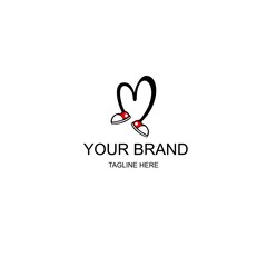 cute initial Letter Type M Logo with sneaker