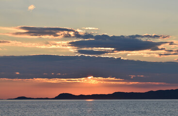 Sunset at Camasdarach Beach the Scottish Highlands