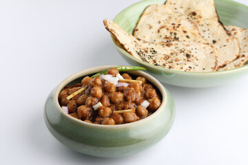 Amritsari chana masala with naan, Punjabi food