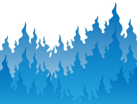 Blue fire background burning near and far