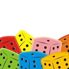 group of playing dices, vector conceptual illustration
