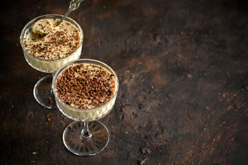 coffee panna cotta with chocolate