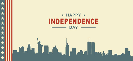 Fototapeta premium 4th of July Happy Independence Day of United States of America with American Flag vector illustration background