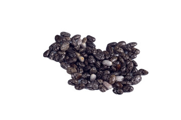 chia macro image close-up. isolated on a white background