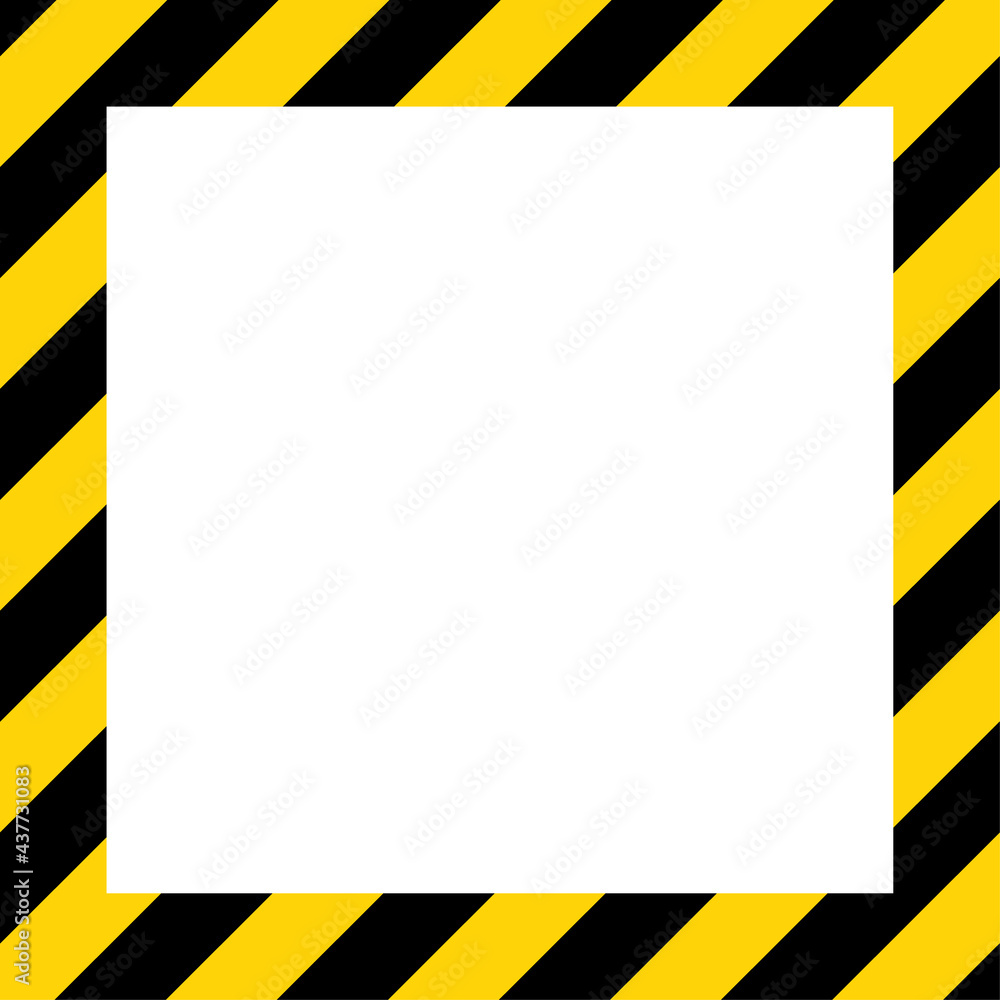 Wall mural black and yellow diagonal line striped. blank vector illustration warning background. hazard caution