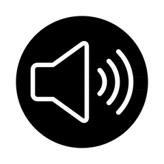 Music sound icon, audio volume symbol. Vector illustration graphic for app, web and media