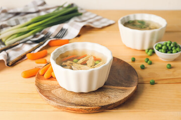 Bowl of tasty aspic on table