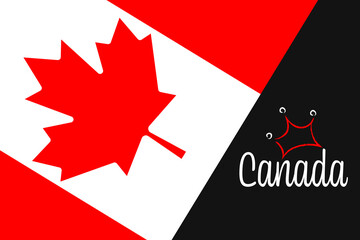 Canadian flag, vector illustration