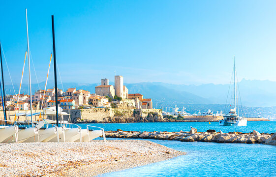 View of the city of Antibes, Provence, Cote d'Azur, a popular travel destination in Europe