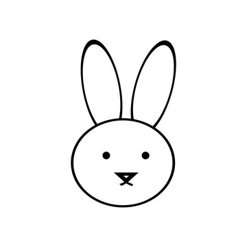 rabbit face isolated realistic vector. bunny rabbit head design