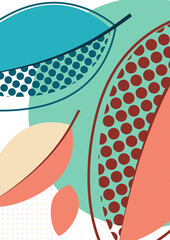 Creative leaves, dots texture on white background. Summer Sale. Trendy art for cover, poster, internet, page, social, media, announcements, greetings, postcards Vector