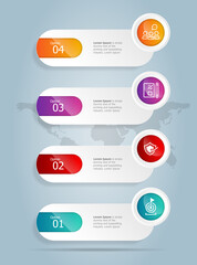 abstract tab bar vertical infographics presentation element template