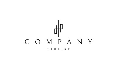 Vector logo on which an abstract image of a pattern from the letters d and p.