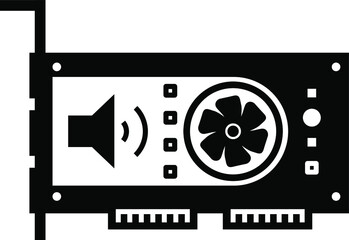 sound card - computer icons. Audio card