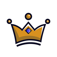 simple queen's crown icon in gold color