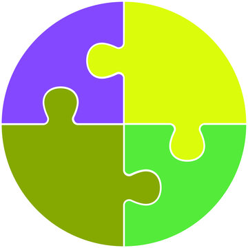Round Puzzle icon. Puzzle circle jigsaw game figure vector image