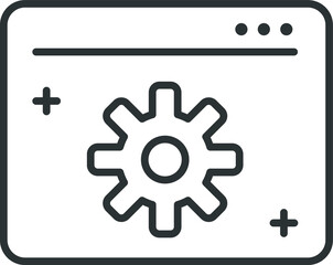 settings line icon vector isolated on white background. SEO Services icon